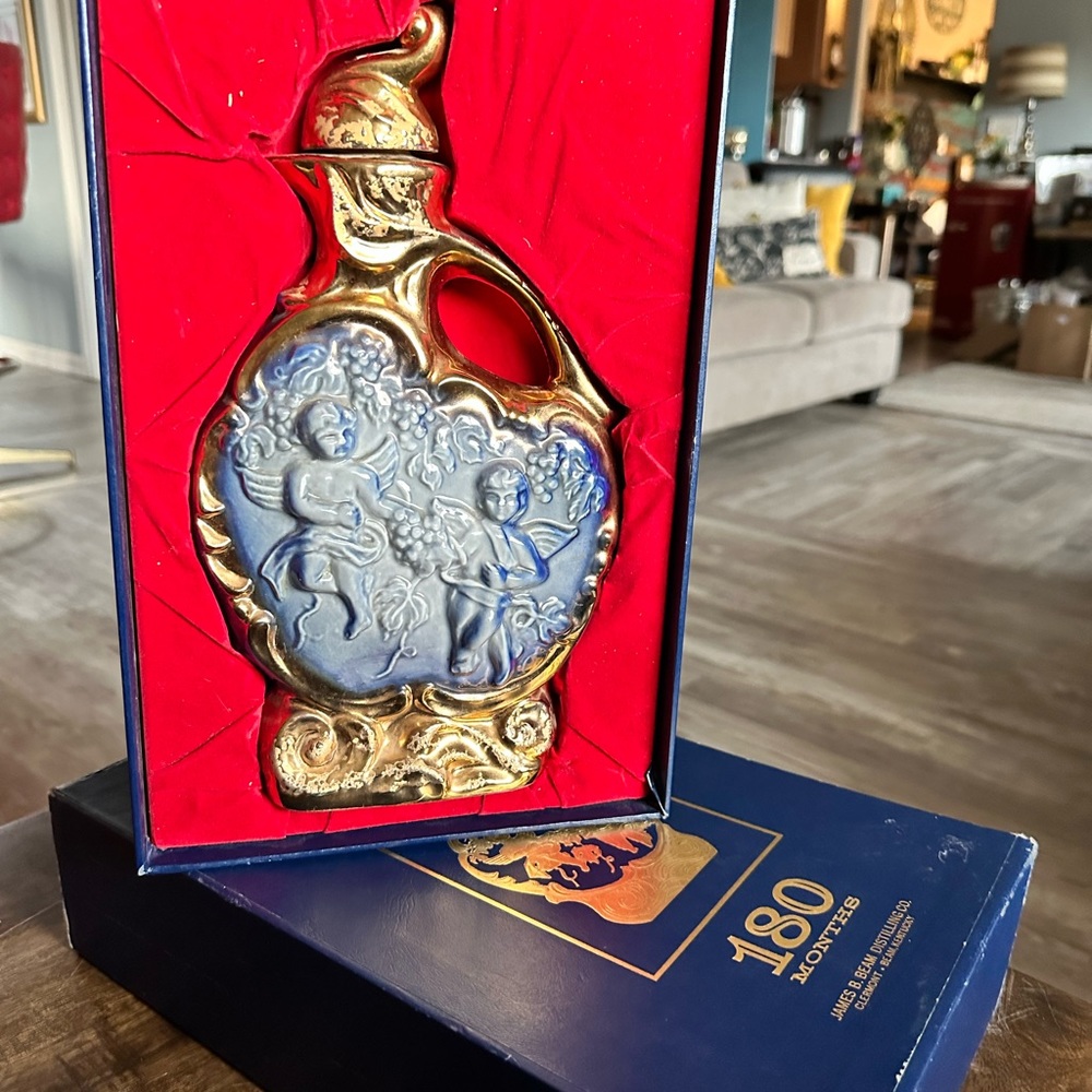 Jim Beam  Angel Cherub Liquor  Whiskey Decanter Bottle 1974 Regal China 180